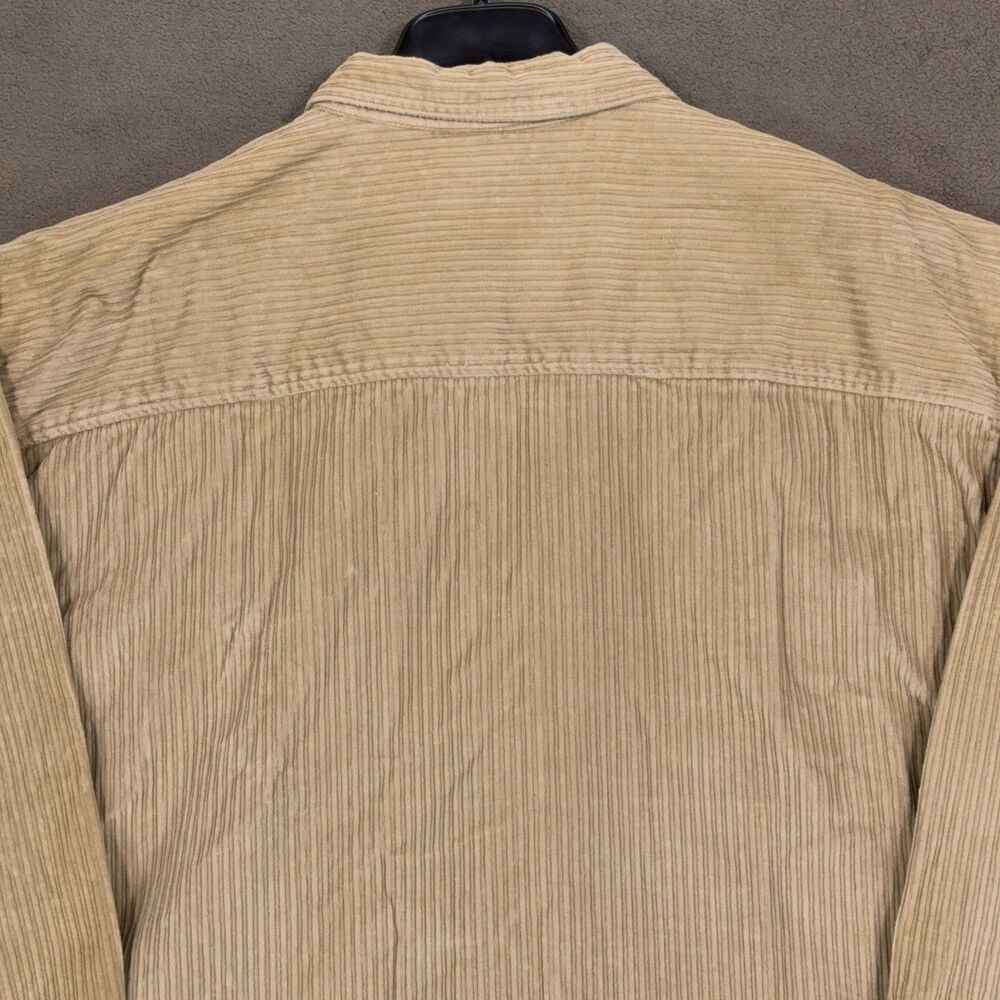 Property Mens Corduroy Zip Up Shirt Jacket Tan Beige Workwear XL Tall XLT Cotton - Picture 8 of 10